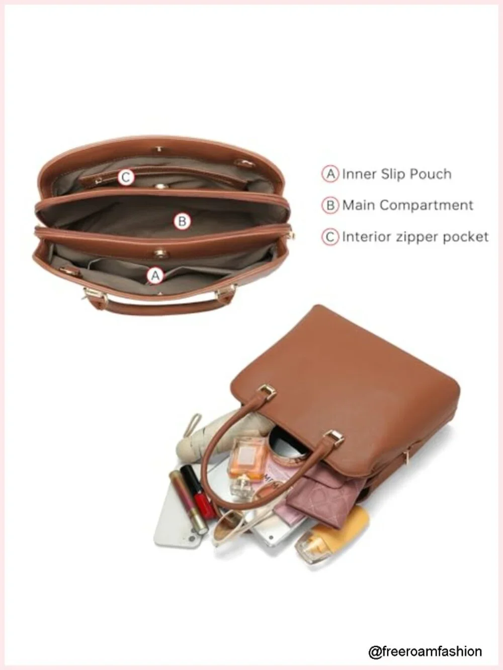 Vegan Leather Top Handle Satchel Handbag Shoulder Crossbody Purse
